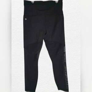 Lululemon Leggings – Size 8 – Black Mesh Panel High Waist – Athleisure Fit